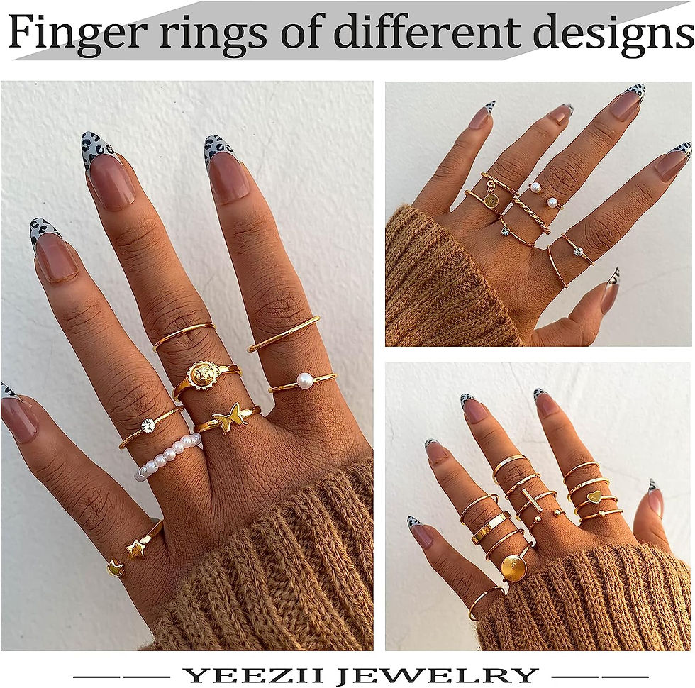Thumbnail: 68 Pcs Gold Knuckle Rings Set for Women Girls, Stackable Rings Boho Joint Finge