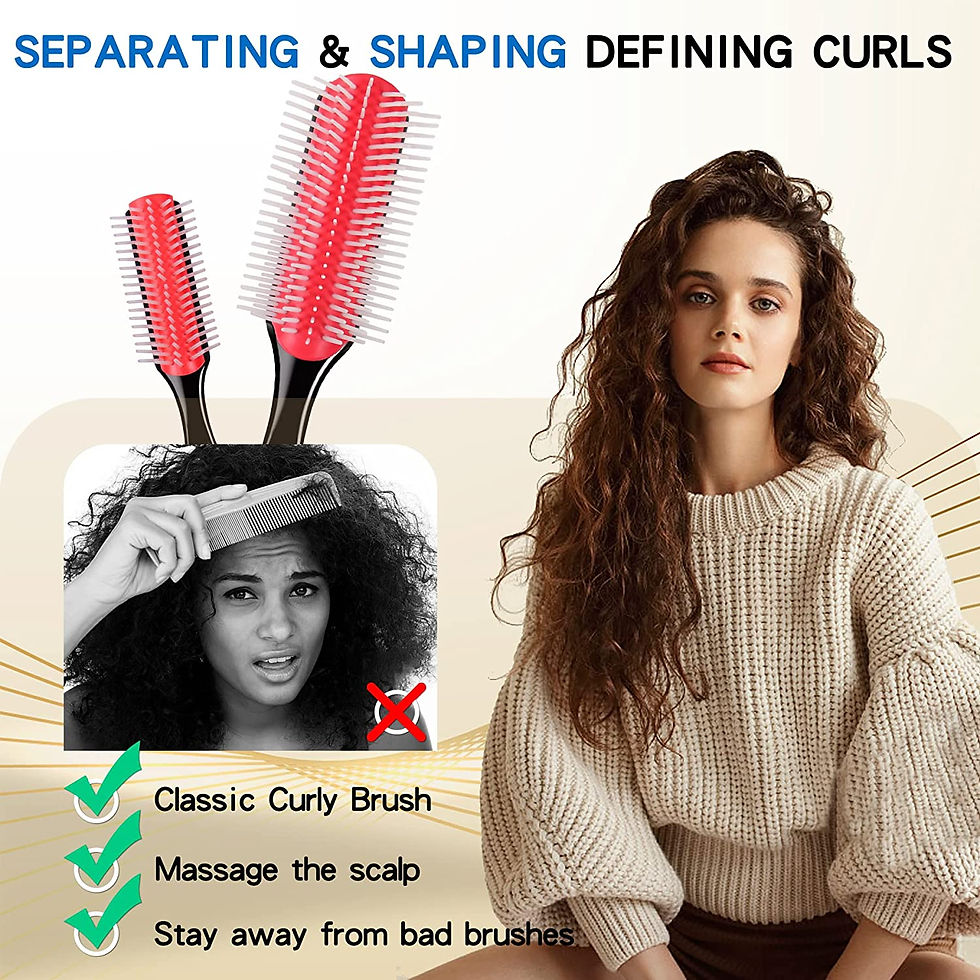 Thumbnail: Hair Brush for Women Men Curly Wet or Dry Hair Classic Detangling Brushes 7 Row
