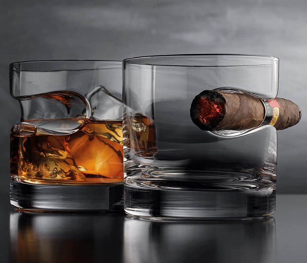 Thumbnail: Gifts for Men, Cigar Whiskey Glass, Old Fashioned Whiskey Glasses With Indented