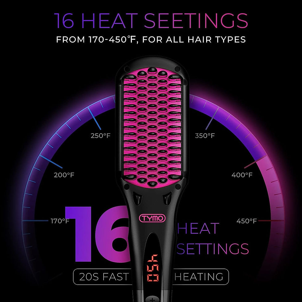 Thumbnail: TYMO Ionic Hair Straightener Brush - Enhanced Ionic Straightening Brush with 16