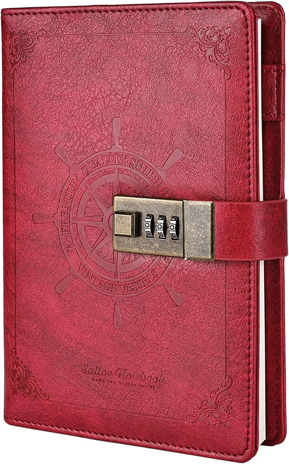 Thumbnail: B6 Journal Vintage Brown Rudder Leather Journal Diary Notebook Three-Digit Pass