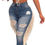 Thumbnail: Lucuna Women's High Waisted Ripped Jeans Cut Out Destroyed Frayed Tassels Distr