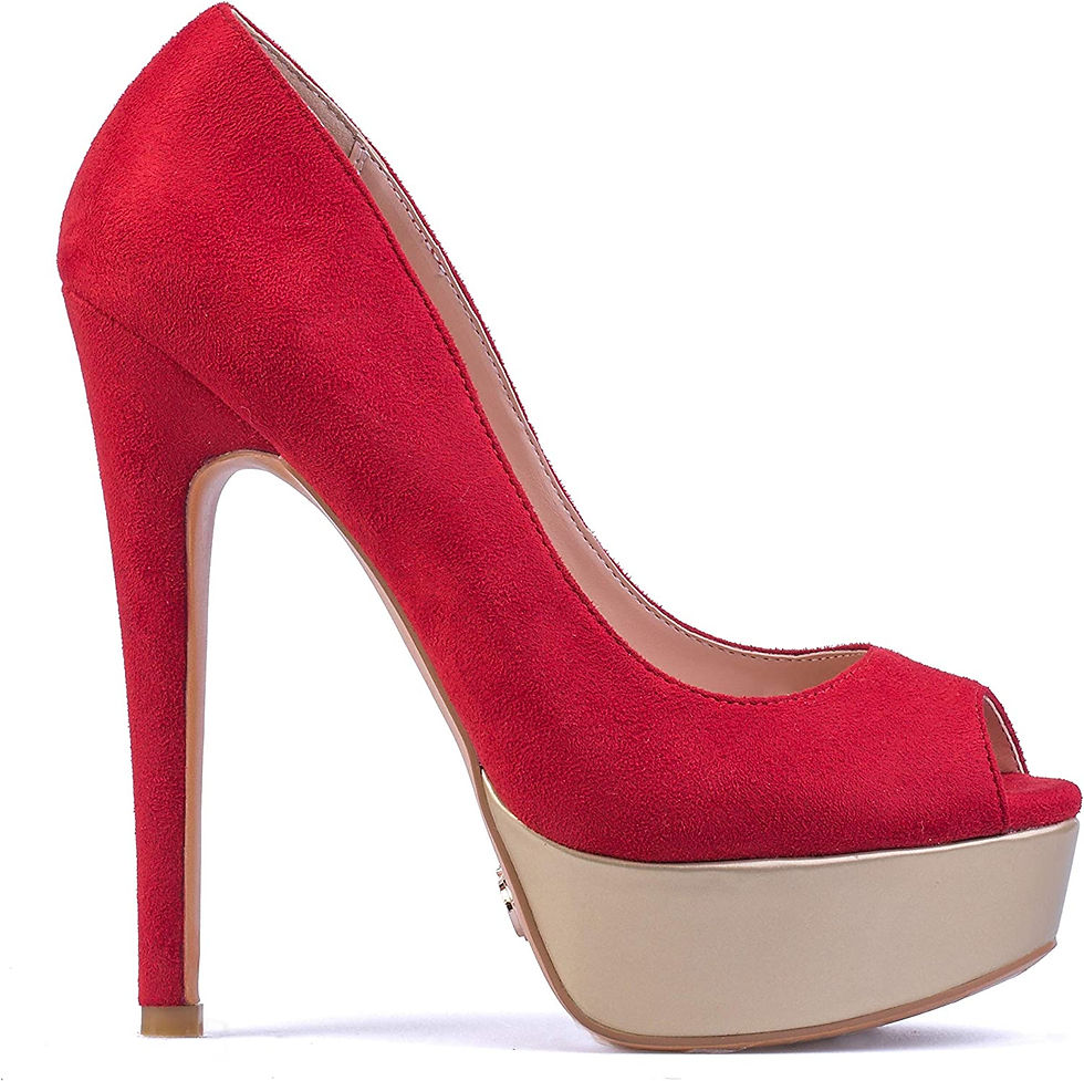 Thumbnail: Petit Cadeau Danielle - Women's Classy & Elegant Peep Toe Pumps with 6" Stilett