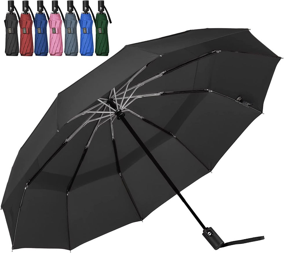 Thumbnail: LANBRELLA Umbrella Windproof Travel Umbrella Compact Folding Reverse Umbrella