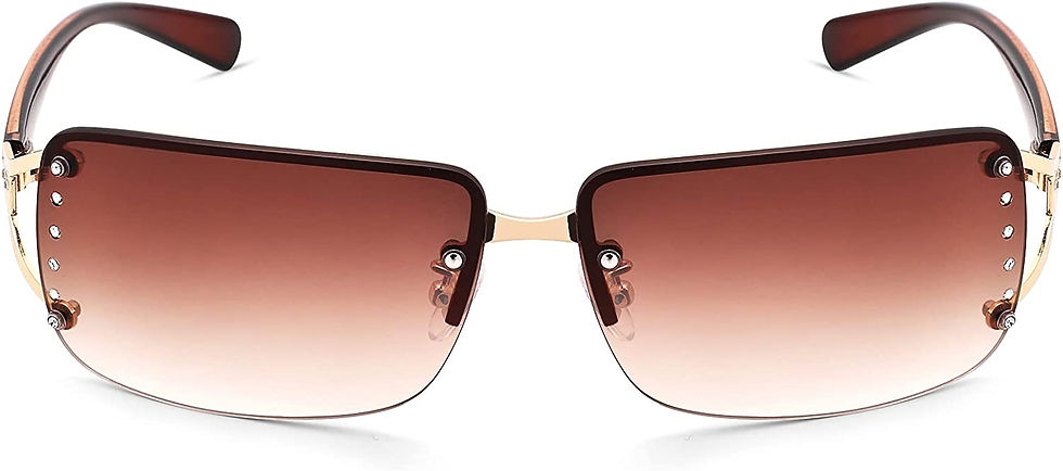 Thumbnail: Pro Acme Y2k Sunglasses Rimless Rectangle Women Men Vintage Square Fashion Rhin