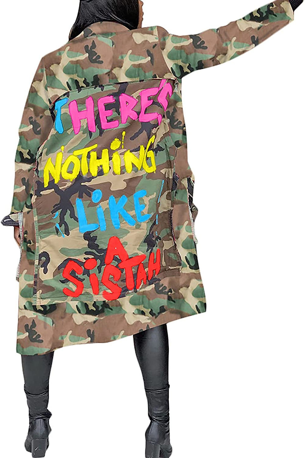 Thumbnail: LKOUS Women's Casual Camo Jackets, Camouflage Long Sleeve Long Coats Cardigan O