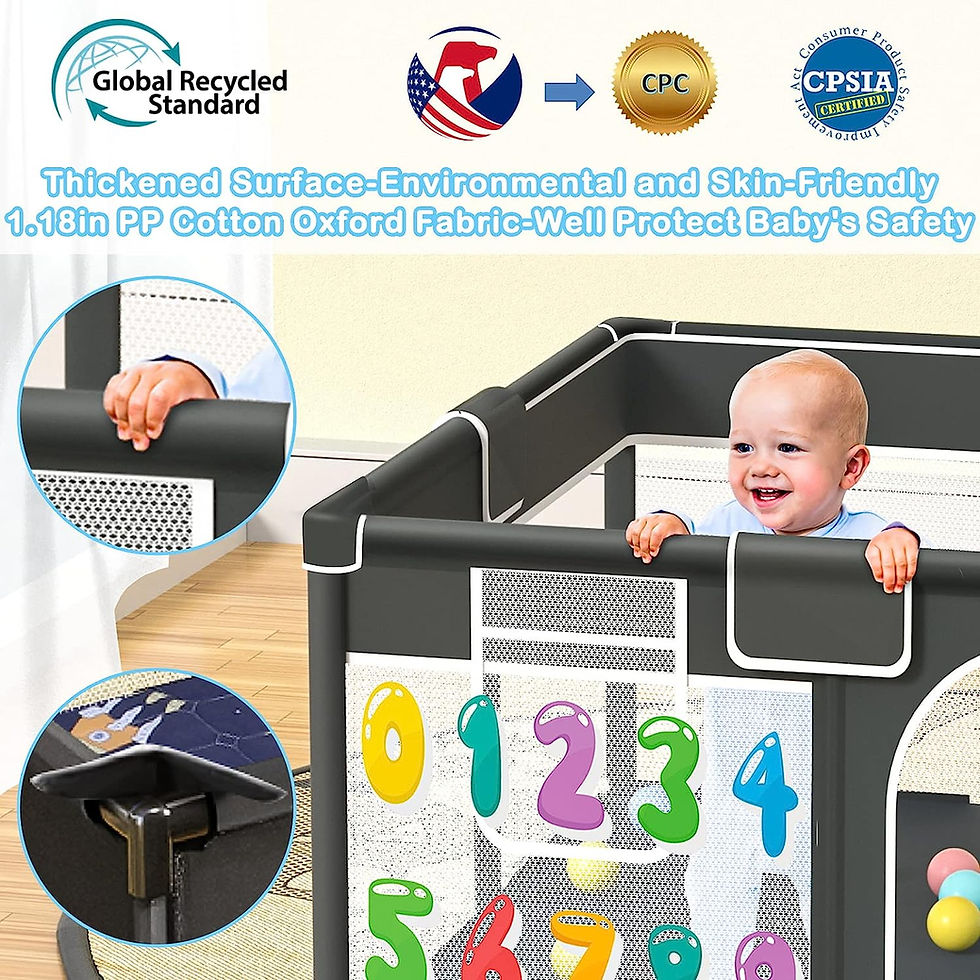 Thumbnail: Baby Playpen with Play Mat, 71x51″ Extra Large Playpen with Gate, Indoor & Ou