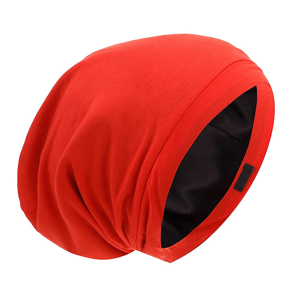 Thumbnail: Silky Satin Lined Bonnet Sleep Cap - Adjustable Stay on All Night Hair Wrap Cov