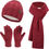 Thumbnail: Womens Winter Warm Knit Beanie Hats and Touchscreen Gloves Long Scarf Sets with