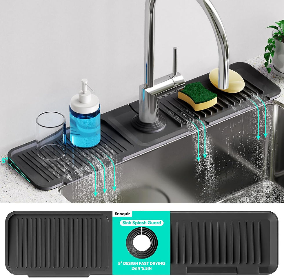 Thumbnail: 24 Inch Longer Faucet Mat for Kitchen Sink, 5° Slope Fast Self-draining, Kitch