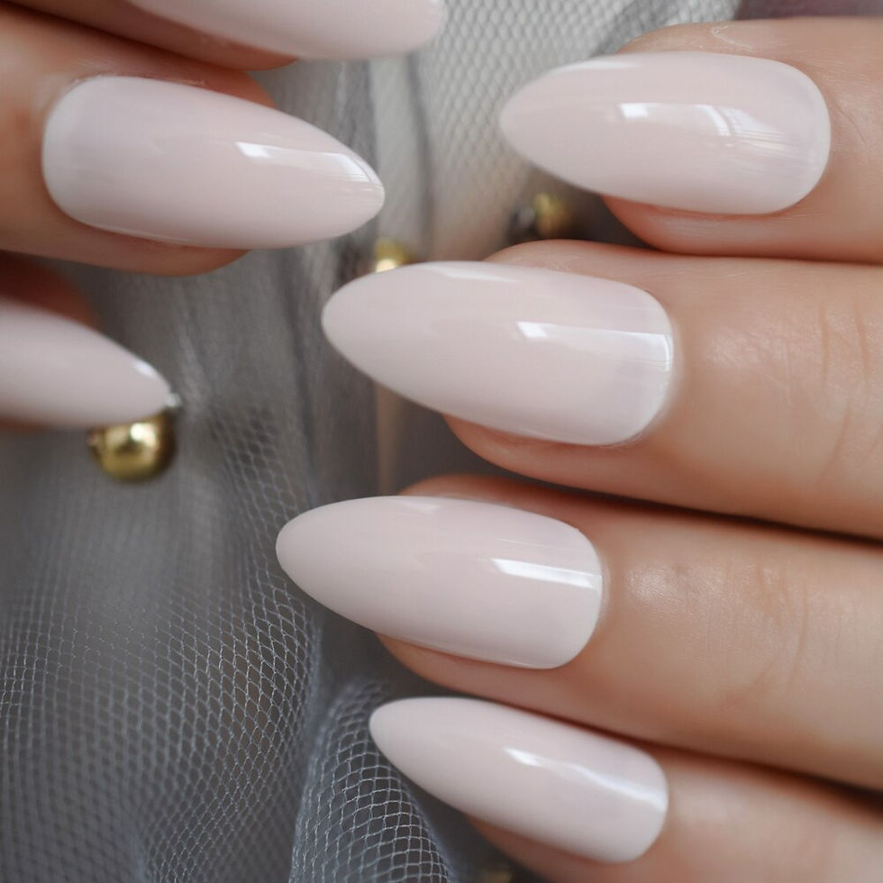 Thumbnail: Retro Dark Red  Medium Length Oval Press on Nail Tips Glitter Galaxy Adhesive