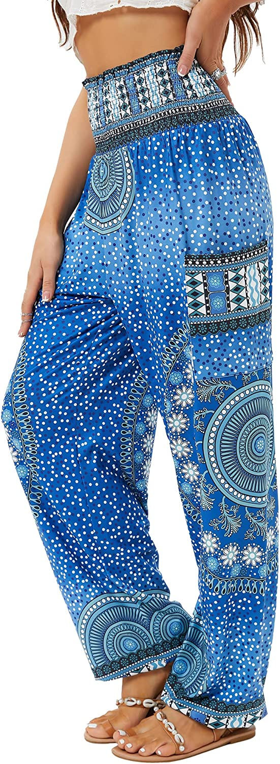 Thumbnail: QIANXIZHAN Women's Harem Pants, High Waist Yoga Boho Trousers with Pockets