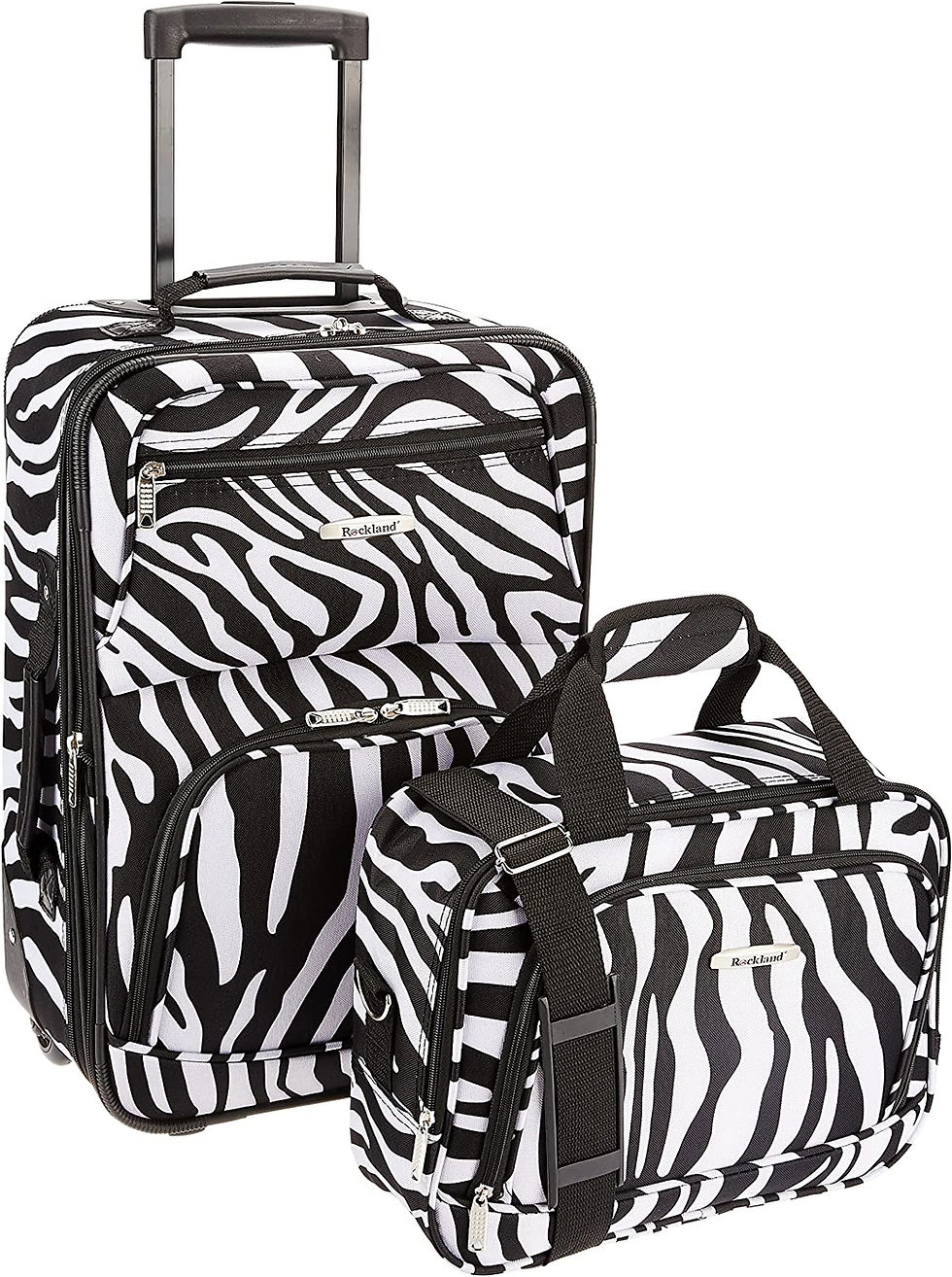 Thumbnail: Rockland Fashion Softside Upright Luggage Set, Black Dot, 2-Piece (14/19)