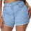 Thumbnail: Gboomo Womens Plus Size Denim Shorts High Waisted Stretchy Raw Hem Jean Shorts 