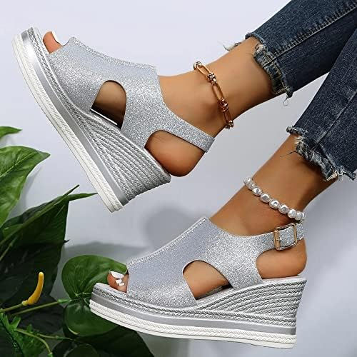 Thumbnail: Wedge Sandals for Women Summer Dress 2023 Women's Wedge Platform Sandals Mid He