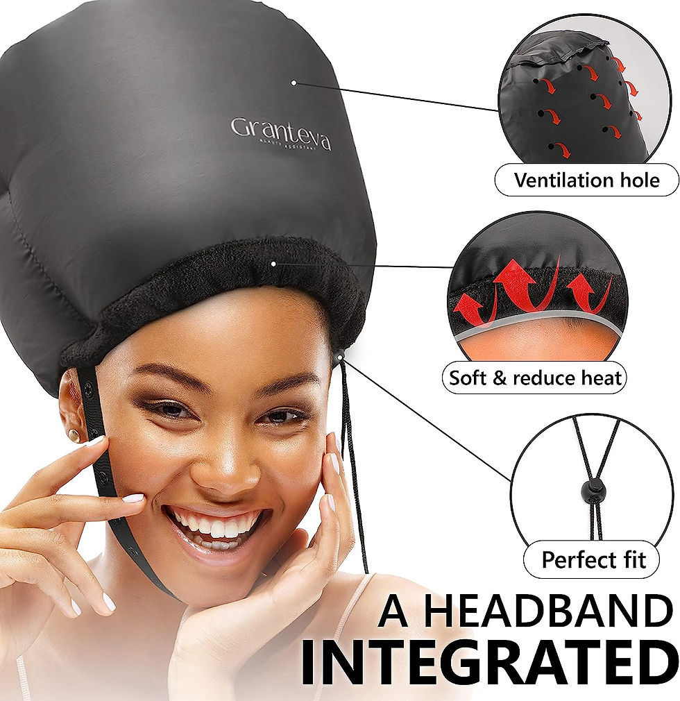 Thumbnail: Hair Dryer Bonnet w/A Headband Integrated That Reduces Heat Around Ears & Neck 