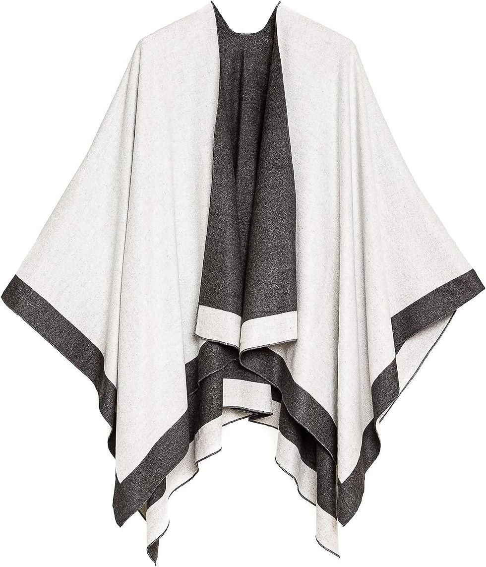 Thumbnail: MELIFLUOS DESIGNED IN SPAIN Women's Shawl Wrap Poncho Ruana Cape Cardigan Sweat