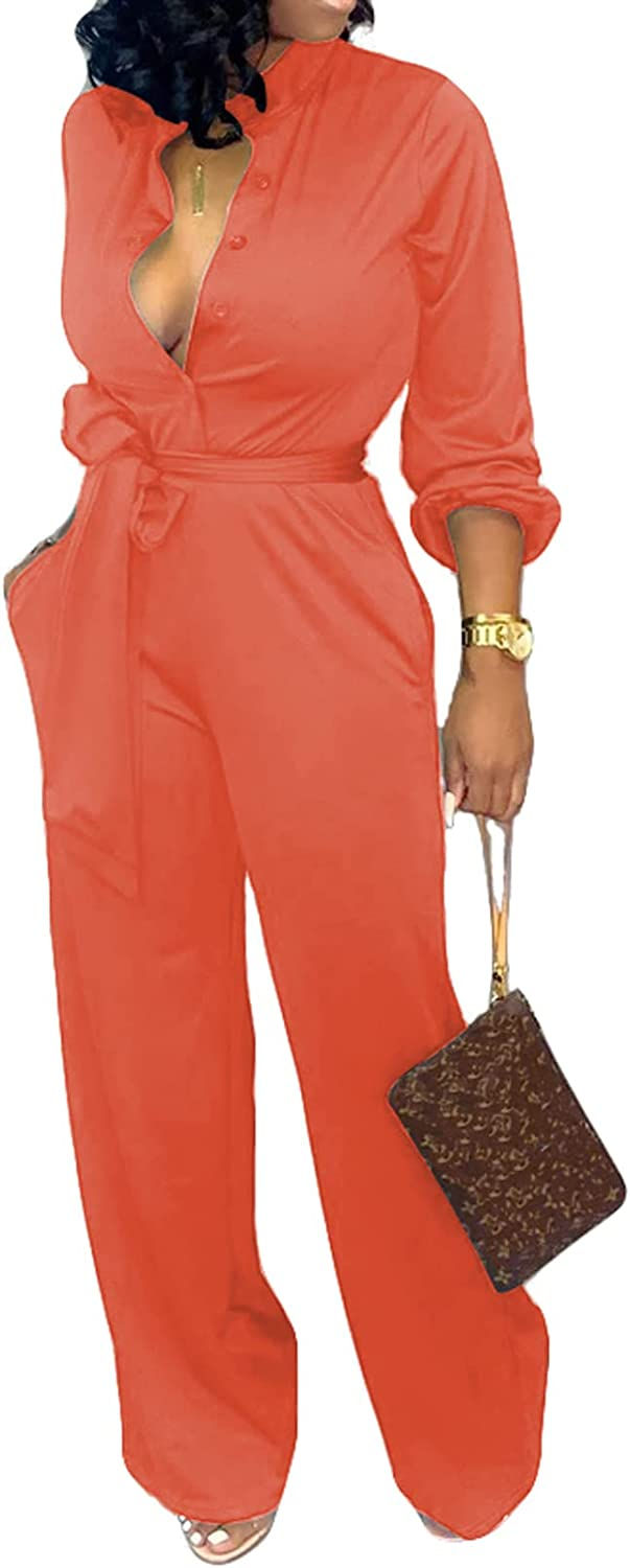 Thumbnail: Women's Sexy Jumpsuits Elegant Long Sleeve Straight Long Pants Clubwear Rompers