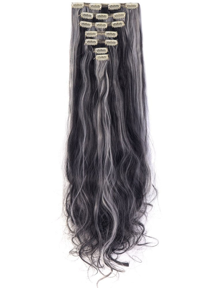 Thumbnail: Lelinta 7Pcs 16 Clips 24 Inch Wavy Curly Full Head Clip in on Double Weft Hair 