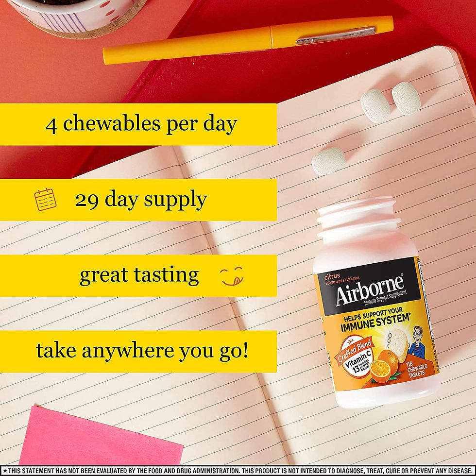 Thumbnail: Airborne 1000mg Vitamin C Chewable Tablets with Zinc, Immune Support Supplement
