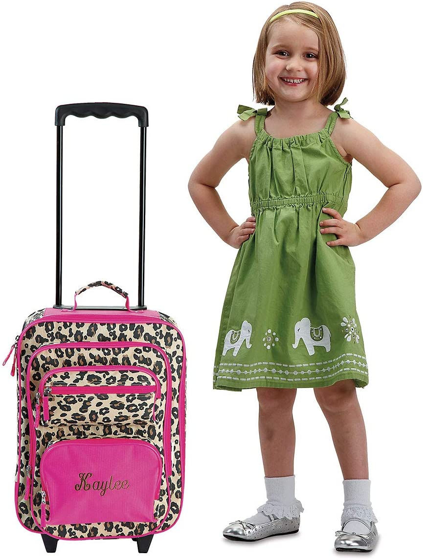 Thumbnail: Lillian Vernon Personalized Rolling Luggage for Kids Leopard Spots Design, 5" x