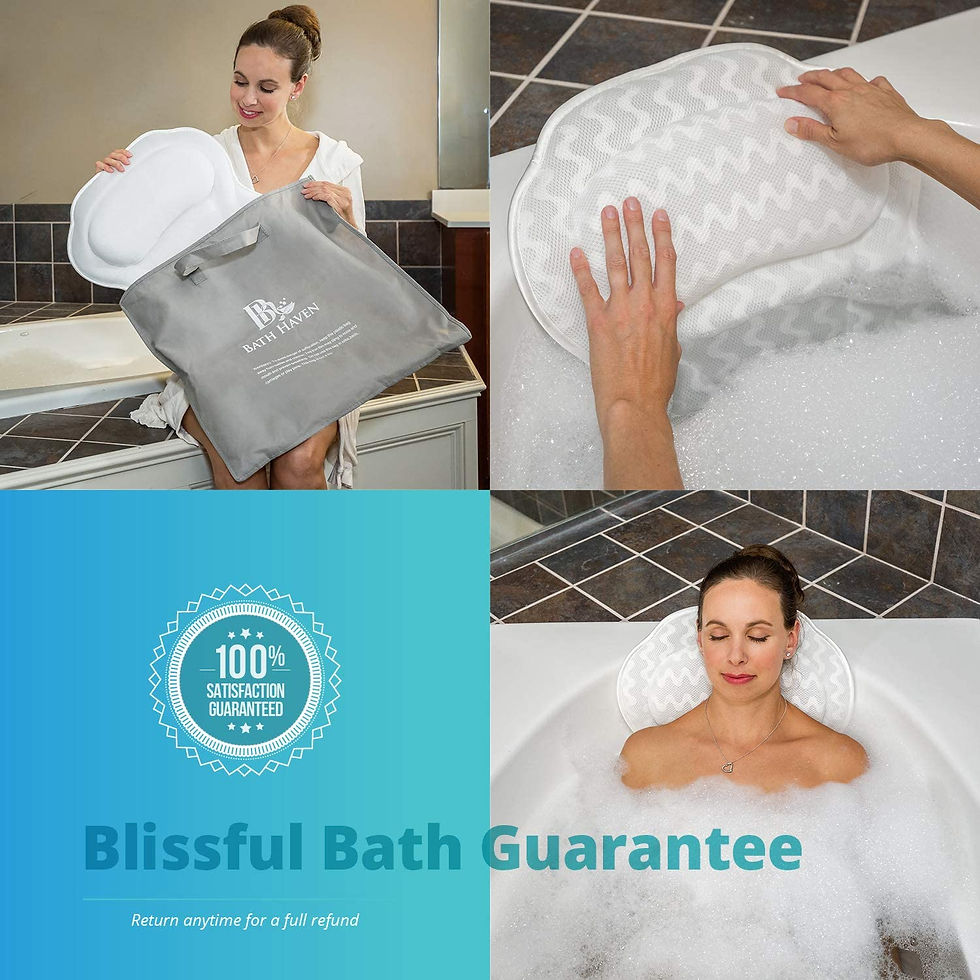 Thumbnail: Bath Haven Bath Pillow Bathtub Pillow Back Neck Support Pillow, Spa Cushion for