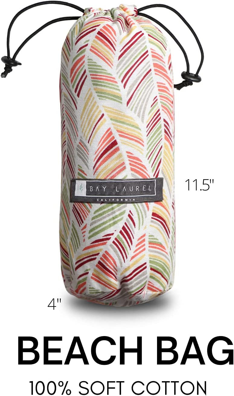 Thumbnail: BAY LAUREL Turkish Beach Towel with Travel Bag 39 x 71 Quick Dry Sand Free Ligh