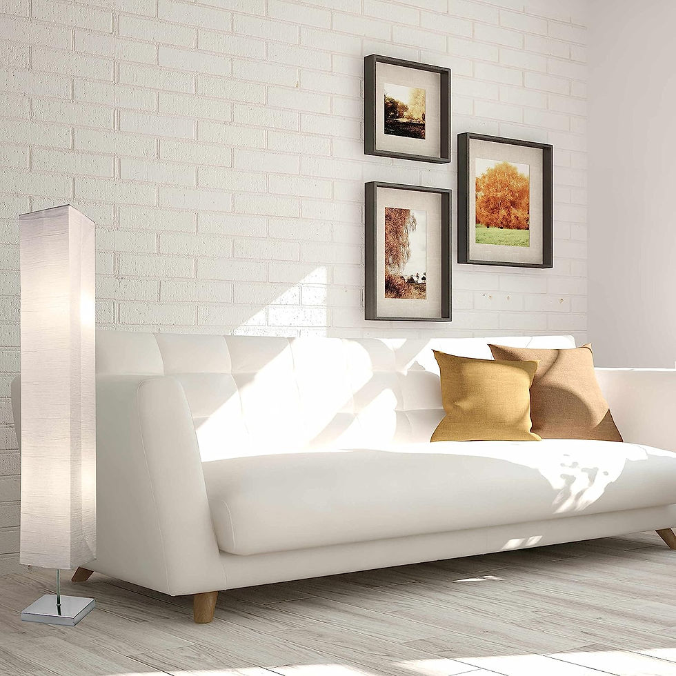 Thumbnail: LIGHTACCENTS Honors Paper Floor Lamp - Japanese Style Standing Lamp with Chrome