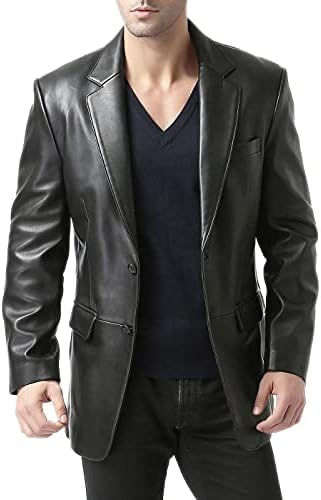 Thumbnail: BGSD Men Richard Classic Leather Blazer Lambskin Sport Coat Jacket (Regular, Bi