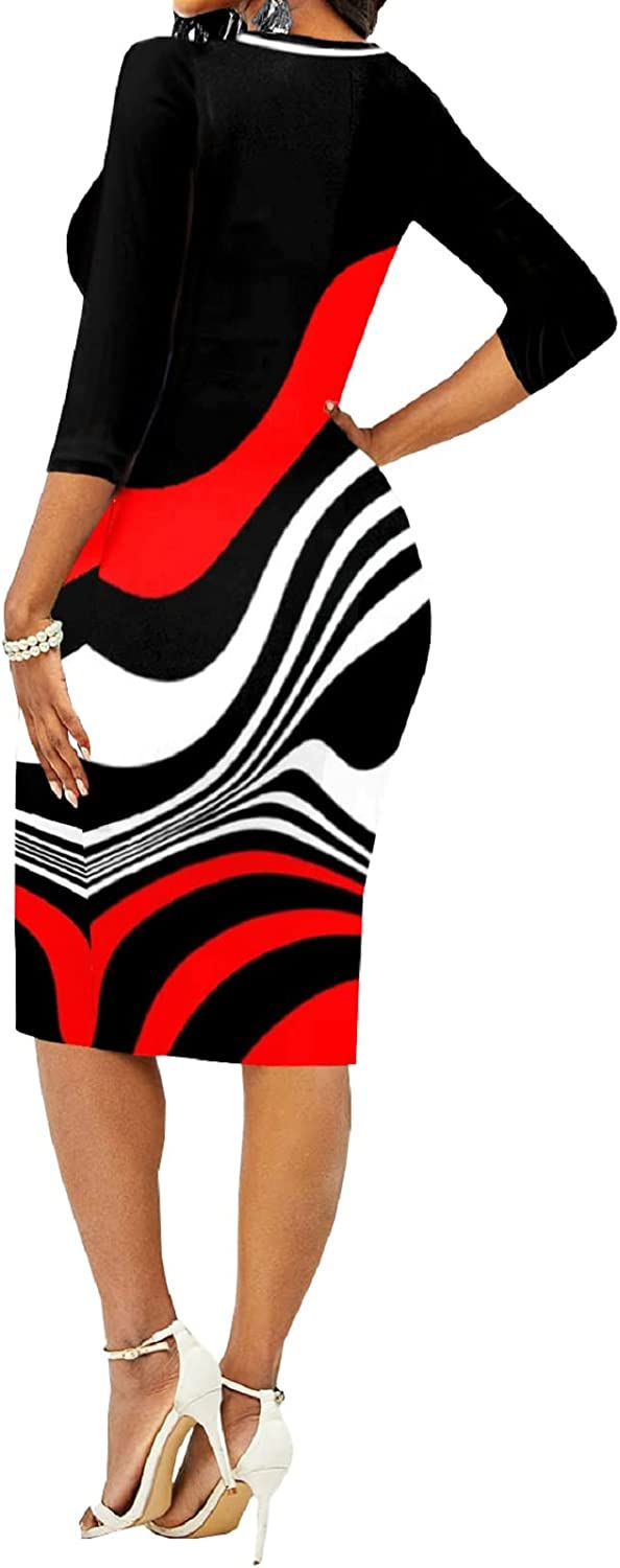Thumbnail: Xinlees Women's Elegant Pencil Dress for Women Casual Midi Dresses Outfits Busi