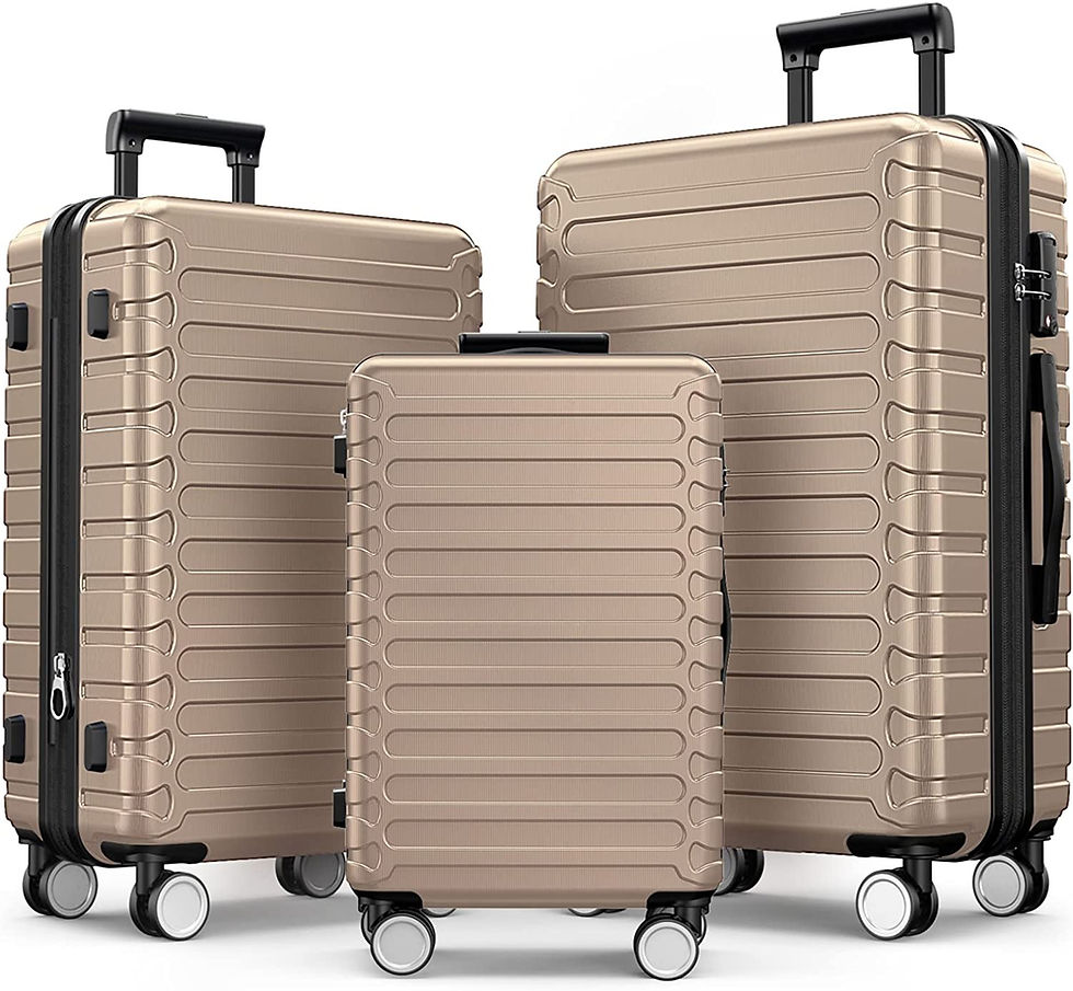 Thumbnail: SHOWKOO Luggage Sets Expandable ABS Hardshell 3pcs Clearance Luggage Hardside L