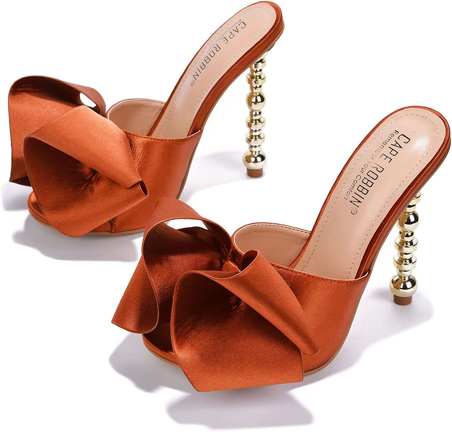 Cape Robbin Salsa Sexy High Heels for Women, Oval Open Toe Shoes Heels