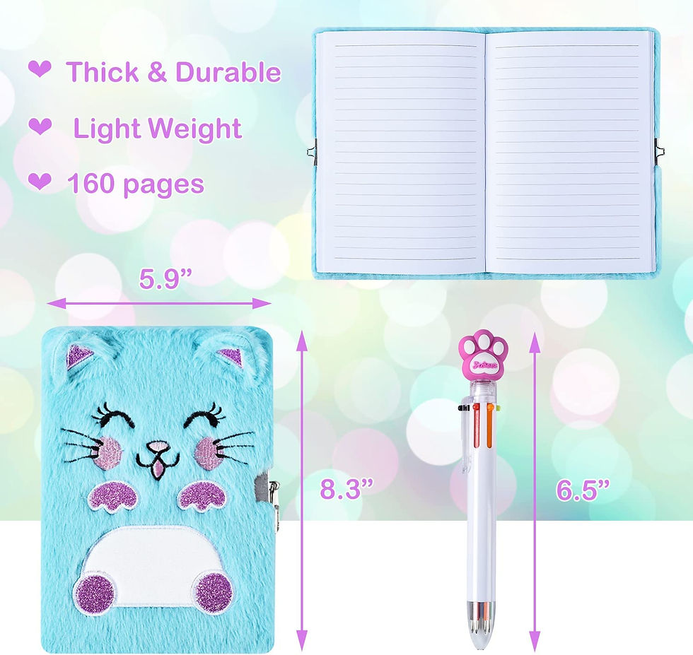 Thumbnail: Diary for Girls with Lock and Keys, Kids Journal Travel Notebook for Writing, C