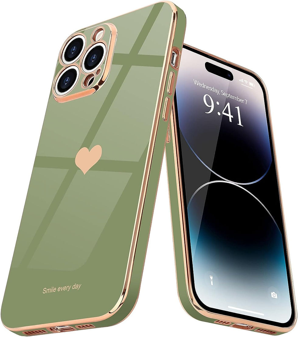 Thumbnail: Teageo for iPhone 14 Pro Case for Women Girl Cute Love Heart Luxury Plating Sof