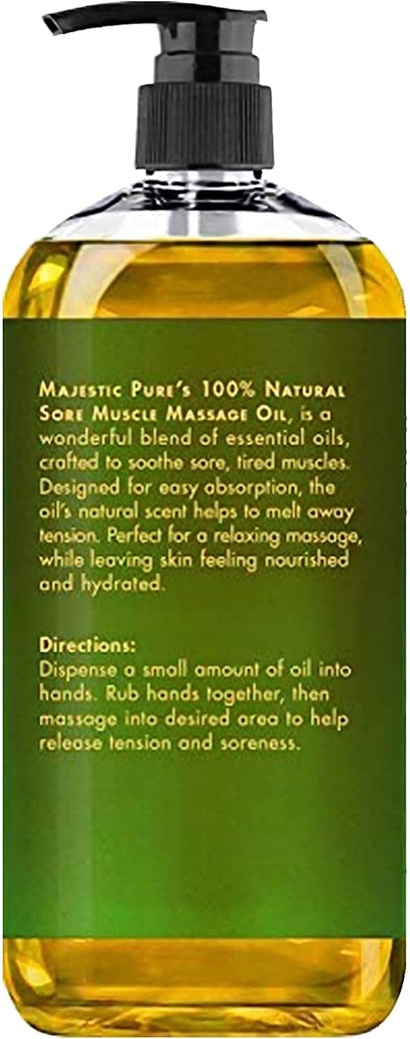 Thumbnail: MAJESTIC PURE Arnica Sore Muscle Massage Oil for Body - Natural Therapy Oil wit