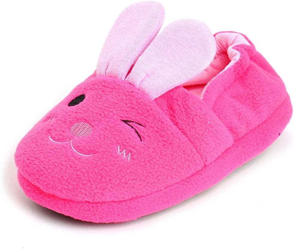 Thumbnail: ESTAMICO Toddler Girls' Bunny Slipper Cartoon Rabbit Warm Winter House Shoes