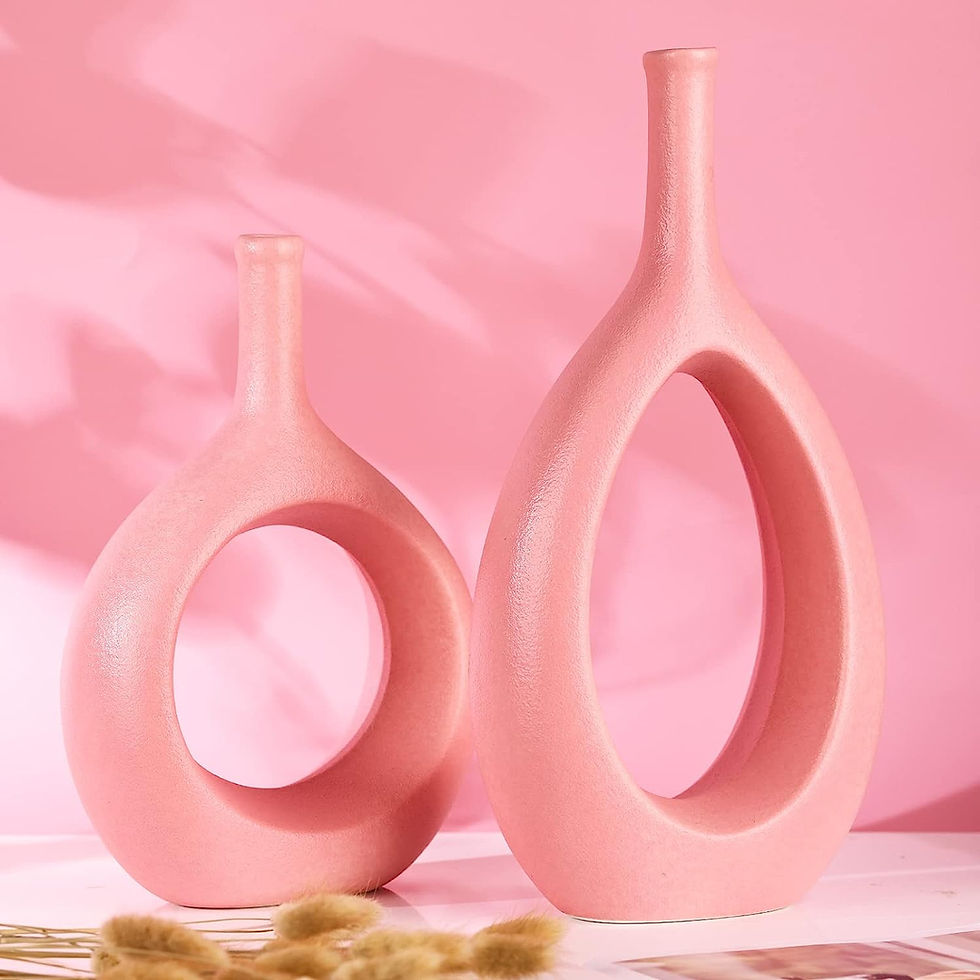 Thumbnail: Gold Vases for Centerpieces Gold Matte Texture Vase Set of 2, Ceramic Vases for