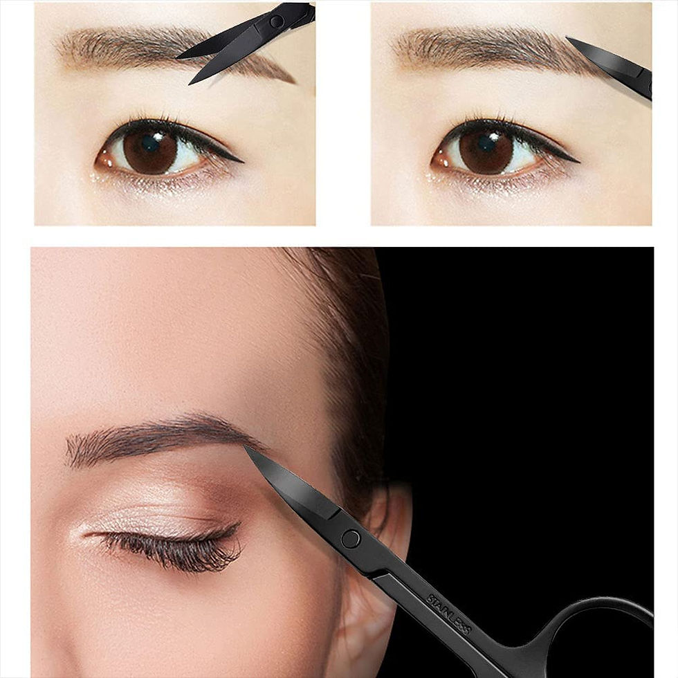 Thumbnail: Eyebrow Scissors with Comb Tweezer, Multi-Purpose Stainless Steel Cuticle Sciss