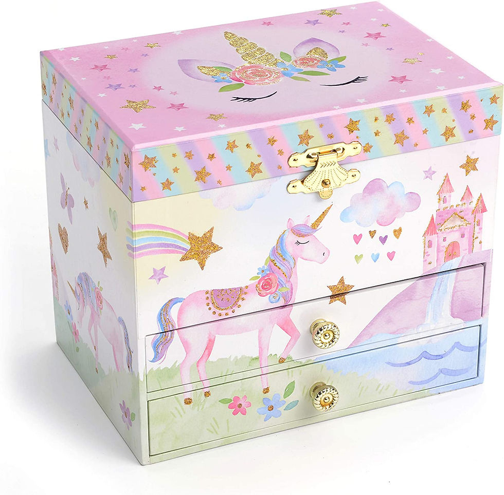 Thumbnail: Jewelkeeper Girl's Musical Jewelry Storage Box with 2 Pullout Drawers, Glitter 