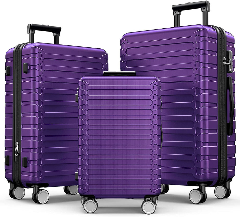Thumbnail: SHOWKOO Luggage Sets Expandable ABS Hardshell 3pcs Clearance Luggage Hardside L