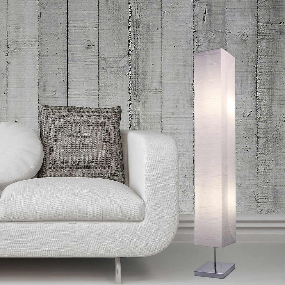 Thumbnail: LIGHTACCENTS Honors Paper Floor Lamp - Japanese Style Standing Lamp with Chrome