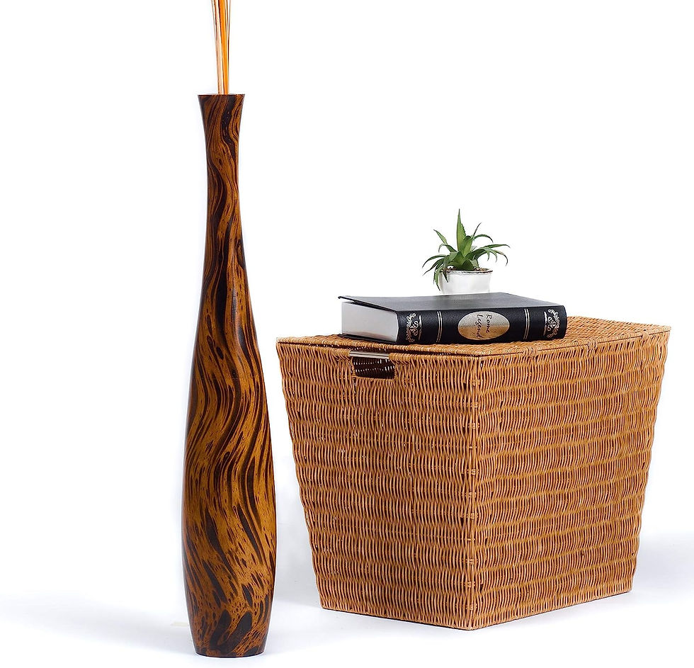 Thumbnail: LEEWADEE Large Floor Vase – Handmade Flower Holder Made of Wood, Sophisticate