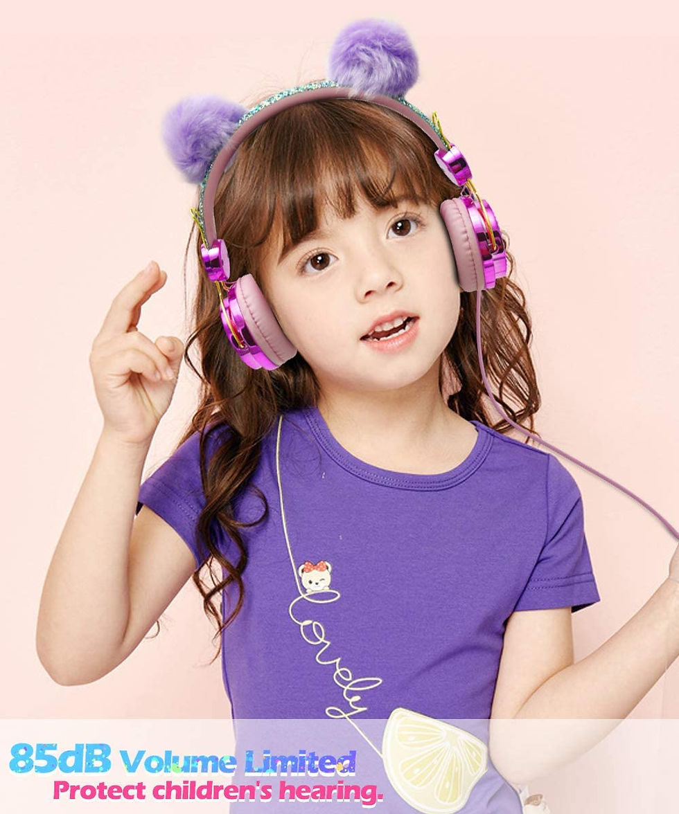 Thumbnail: SVYHUOK Girls Pink Unicorn Wired Headphones,Cute Cat Ear Kids Game Headset for 