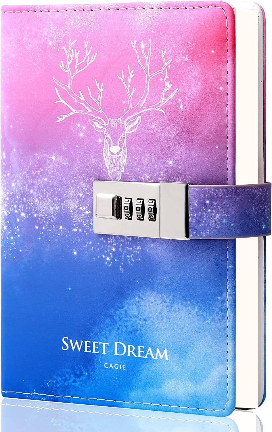 Thumbnail: Lock Journal CAGIE Secret Refillable Diary,Corduroy-Covered Locking Journal for