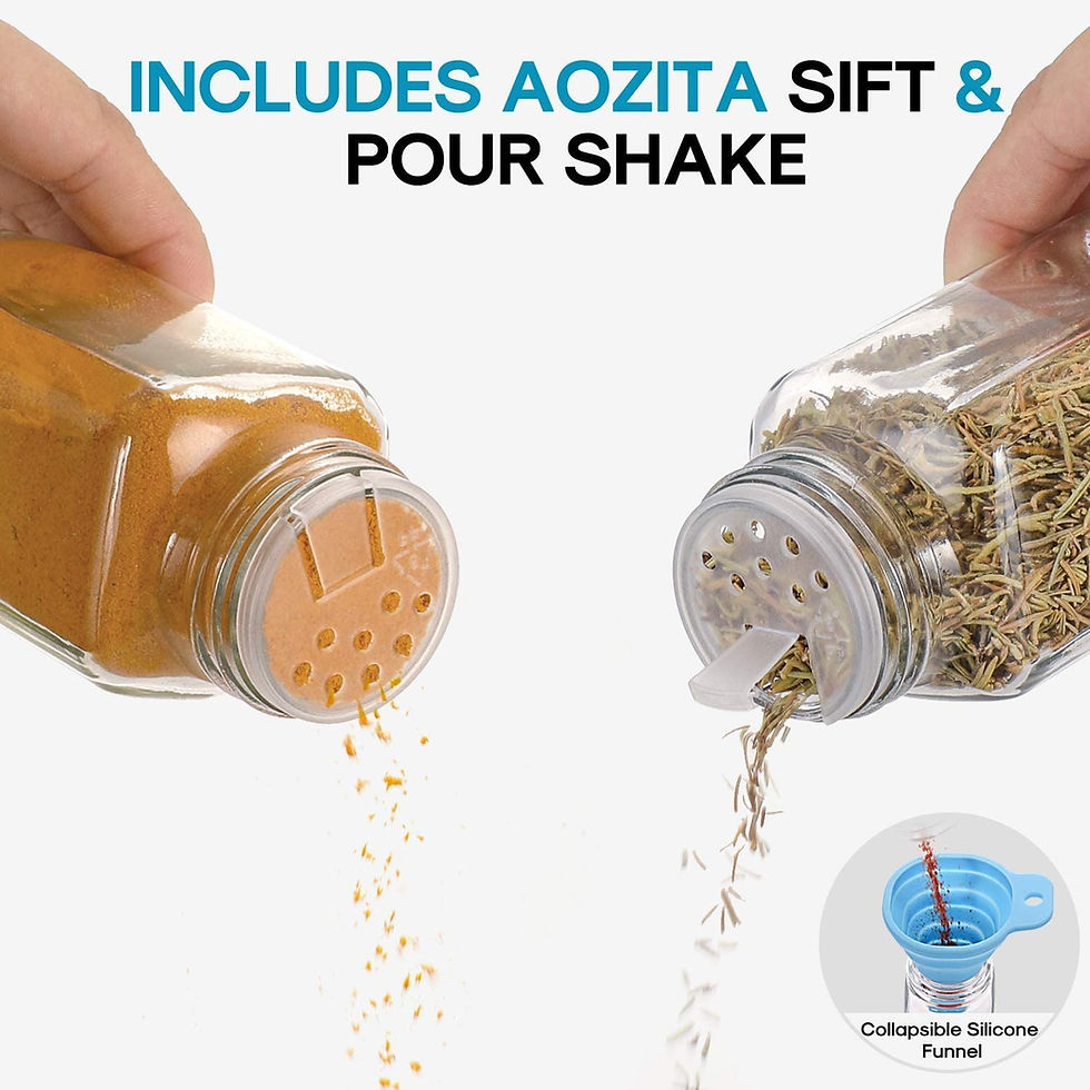 Thumbnail: AOZITA 24 Pcs Glass Spice Jars with Labels - 4oz Empty Square Spice Bottles Con