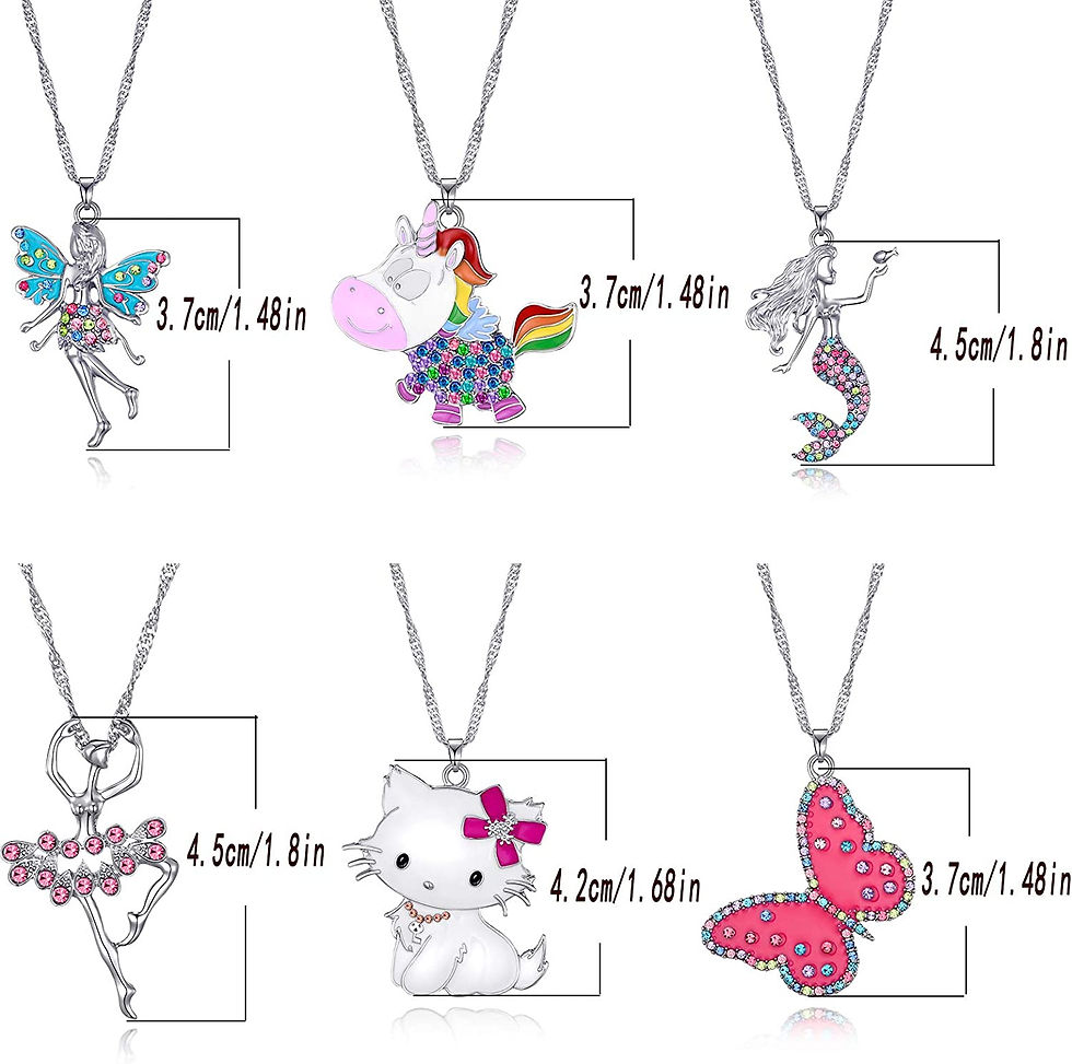 Thumbnail: SYNLIN 6 Pcs Cute Necklaces for Teen Girls - Adorable Pastel Crystal Necklace f