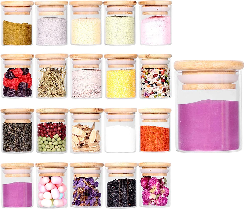 Tzerotone Glass Jars Set,Upgrade Spice Jars with Wood Airtight Lids and Labels,