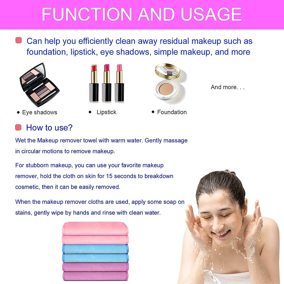 Thumbnail: Makeup Remove Face Towels, Reusable Makeup Remover Cloths (6 packs), Makeup Rem