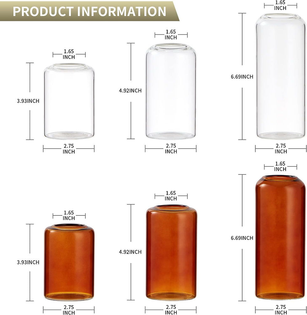 Thumbnail: FORYILLUMI Set of 3 Amber Bud Vases in Bulk,Modern Small Medium Amber Bud Vases