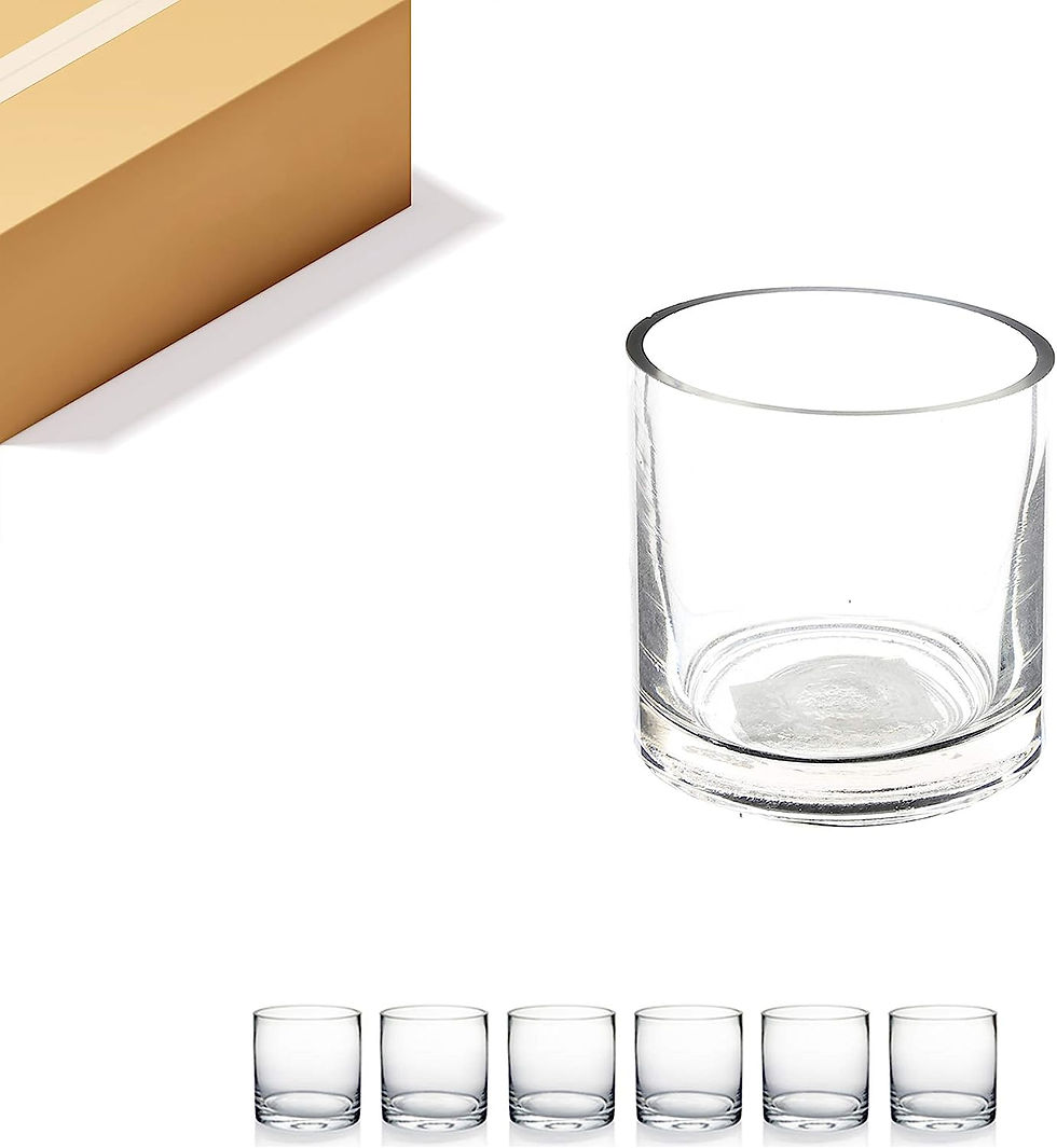 Thumbnail: WGVI Cylinder Vase, 4" W x 12" H, Floral Container, Flower Vases, Glass Candle 